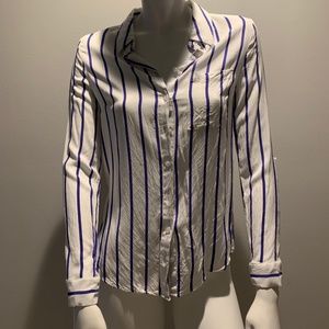 Classic Blue and White Striped Button-down